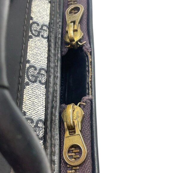 304299BG (EH) Gucci Carry Case Sherry Line Navy Blue PVC - Picture 9 of 13